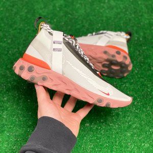 Nike React WR ISPA Mid Mens Running Shoe White Red AT3143-100 NEW Multi Size